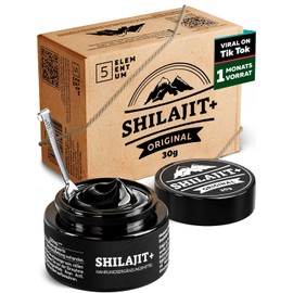 Original Shilajit Himalaya Resin Cleaned with Triphala 30g - 87+ Minerals, 82% Fulvic Acid, High Dose, 60 Days Sun-Dried, Traditional Hand Harvest Including 500mg Dosing Spoon