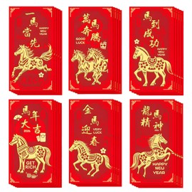 30PCS Chinese New Year Red Envelopes Year of the Horse Decorations Chinese Lunar Years Hong Bao for 2026 New Years Eve Party Supplies Gifts