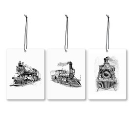 Mancheng-zi Vintage Train Car Air Freshener 3Pcs, Gifts for Train Lovers Enthusiast Air Freshener Hanging for Cars Closet Drawer or Books, Retro Car Accessories Mirror Decor for Women