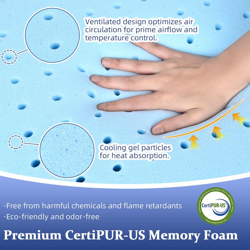 SofGlowly Ultra Thin Flat Pillows for Sleeping, Cooling Memory Foam