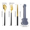 JEPELUS 2Pcs Chopsticks Fork Spoon with Premium Guitar Box, Safe