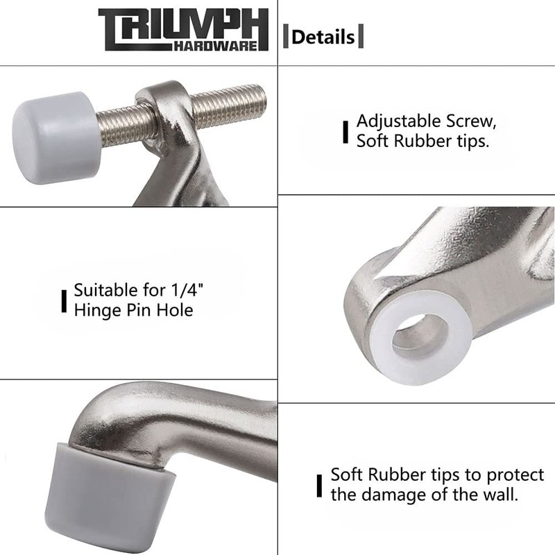 Midofar Triumph Hardware 2 Pack Hinge Pin Door Stopper,Adjustable Heavy