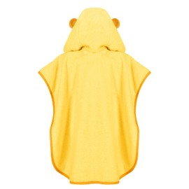 LAYNENBURG Premium Bath Poncho Children's with Hood - 100% Cotton - Oeko Tex - Baby Boys Girls Towel Poncho Terry Cloth, Yellow - Lion