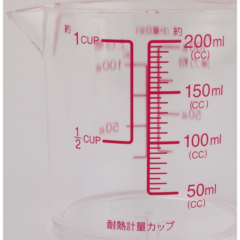 パール金属 キュートクリア 計量カップ 200ml ピンク C-2901