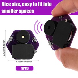 BTFO 3pcs Cricket Noise Maker, Hexagonal Geometric Design with 16 Sounds Beeping Cricket Annoying Noise Machine Hidden Prank Device for Parties Office Home School & Car (Purple)