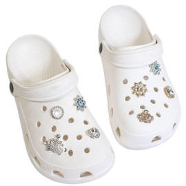 Traziewell Glitter Shoe Charms 8 Pieces Bling Shoe Charm Clog Decoration Rhinestone Crystal Diamond DIY Accessories Birthday Gifts for Women Adults, 01209