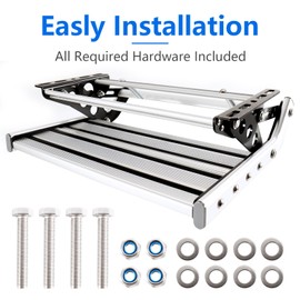 RV Folding Single Step Non-Slip RV Stairs One-Hand Expand or Collapse Camper Stable Ladders for Motorhome RV Camper Van Travel Trailer Caravan