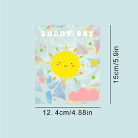 1PCS Anti-Collision Decals to Save Birds from Window Collisions,Non Adhesive Prismatic Vinyl Window Clings, Rainbow Stickers (Sunny Days)