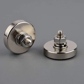 MUTUACTOR 4PCS Super Powerful Neodymium Round Magnet with 1/4''-20 Male Threaded Stud and Vertical Magnetic Pull-Force 90lbS…