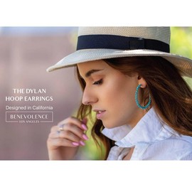 Benevolence LA Women's Turquoise Hoop Earrings - Fashion Accessory