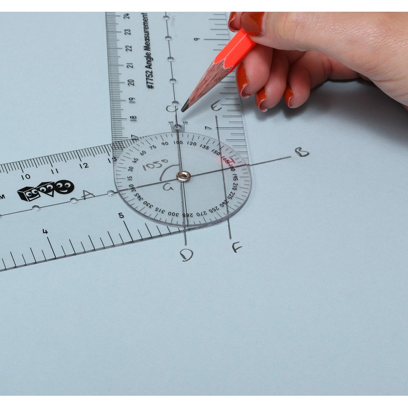 LEARNING ADVANTAGE-7752 Angle Measurement Ruler - Clear, Flexible and Adjustable