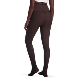 Soxbang Lightweight Deep Skin Tone Fleece Lined Fake Translucent Tights,Pantyhose Thermal Tights High Waist Leggings for Winter-Chocolate(XL)