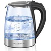 Megawise Electric Glass Kettle with Auto Shut-Off, 1.8L Capacity, 1000W