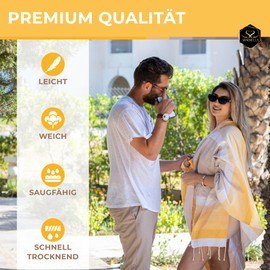 Sandrella | Hammam Towel | Recycled Cotton | Sauna, Beach, Shower, Bath & Yoga Towel | 90 x 170 cm | Gradient - Yellow/White/Brown