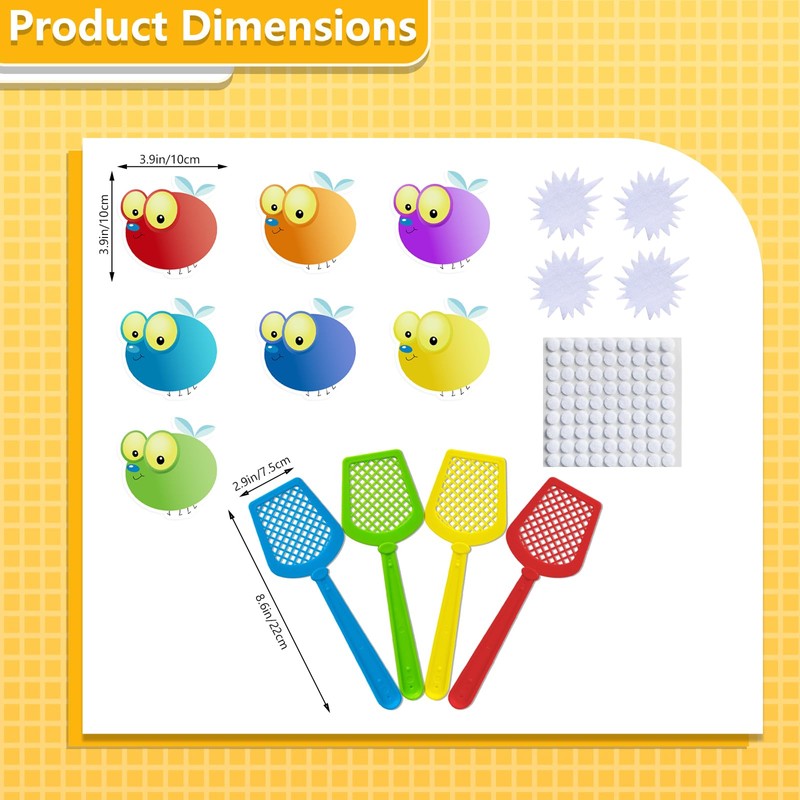 Thryvomniq Sight Word Fly Swatting Games 35 Pcs Dry Erase