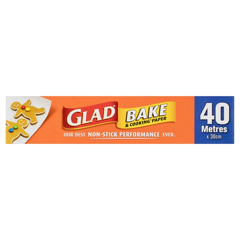 Glad Bake and Cooking Paper, 40 Metre Non-Stick Baking Paper