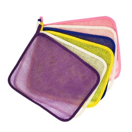 Mikinona 6pcs Exfoliating Back Scrubber Durable Double Layer Nylon Bathing Net Multi Functional Body Hand Face Exfoliator Smooth Skin After Shower Dead Skin Removal