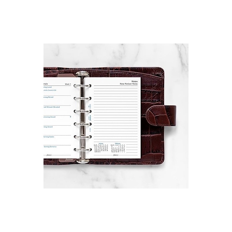 Filofax Pocket week per page with notes 4 language 2024