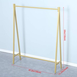 Urban Iron Clothing Racks 59in,Commercial Clothes Racks for Hanging Clothes,Modern Metal Heavy Duty Garment Rack,Portable Retail Display Rack Standing Clothes Rack(Gold)