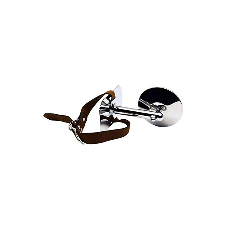 Spare Tire Mount Round Rear View Mirror w/Leather Strap