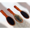 3 Piece Wooden Round Massage Welness Wire Bristle Hair Brush