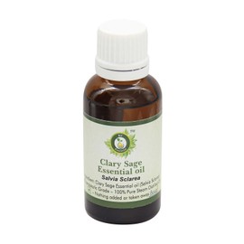 R V Essential Pure Clary Sage Essential Oil 15ml (0.507oz)- Salvia Sclarea (100% Pure and Natural Steam Distilled)