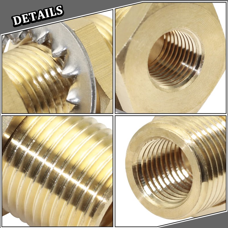 CheeMuii 4 pcs 1/4 Bulkhead Brass Pipe Fitting Anchor Coupling