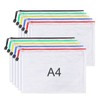 A4 Zipper File Bags, Plastic Document Bags Zip Wallet Folders