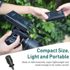 Mcoplus 96 Channel UHF Wireless Lavalier Microphone System Dual Channel Microphone for Smartphone Canon Nikon Sony Panasonic Camcorder DSLR Camera