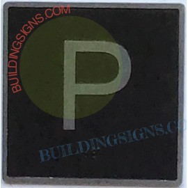 BuildingSigns.com ELEVATOR FLOOR NUMBER P SIGN- ELEVATOR JAMB PLATE PARKING SIGN-REF24-1027