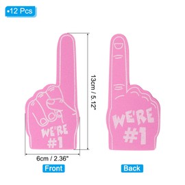 PATIKIL Mini Foam Fingers 5.1 Inch 12 Pack We Are #1 Cheerleading Foam Fingers for Sports Fan Events Games Party Favours Pink