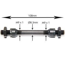 Easyboost Front Wheel Axle 9 x 108mm Hollow Bike MTB Road Universal Hub with Conical and Hexagonal Nut Wheel Bicycle