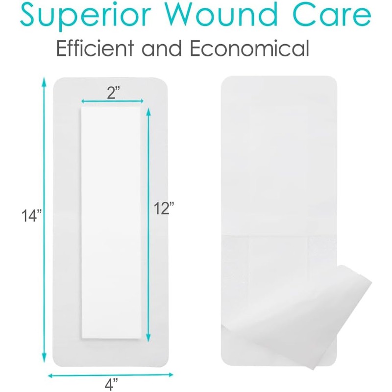 10 Pcs Extra Long Adhesive Island Dressing 4"x14" Bandage Bordered