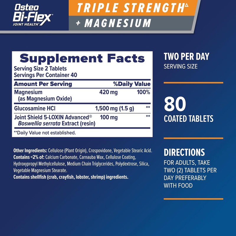 Osteo Bi-Flex Triple Strength Glucosamine Supplement with Magnesium, Improve Joint