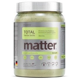 Matter Total Sport Proteína Vegana Sacha Inchi y Chícharo Sabor Matcha, con Probióticos, Enzimas Digestivas Biocore y BCAAs, Apoyo al Rendimiento y Recuperación Muscular, Bote con 700 g