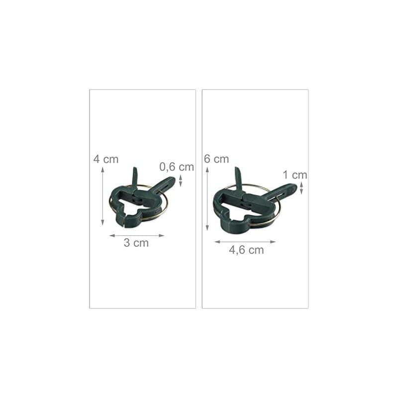 Relaxdays Plant Growing Supports, Stable Plant Clips, Twist Ties, Binding