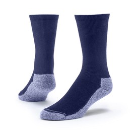 Maggie's Sport Crew Cotton Socks - High Cut Athletic Sock Perfect for Workout, Running and Cycling - Vented Top Keeps Feet Cool and Dry (Navy, Medium)
