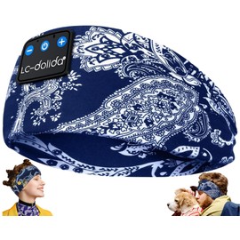 LC-dolida Sleep Headphones Wireless, Bluetooth Sports Headband Headphones with Ultra-Thin HD Stereo Speakers Perfect for Sleeping,Workout,Jogging,Yoga,Noise Cancelling Headphones