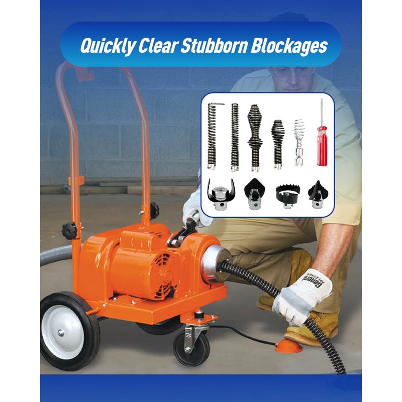 OWNDR 10Pcs Drain Snake Drill Attachment, Drain Auger Cutter Kit,