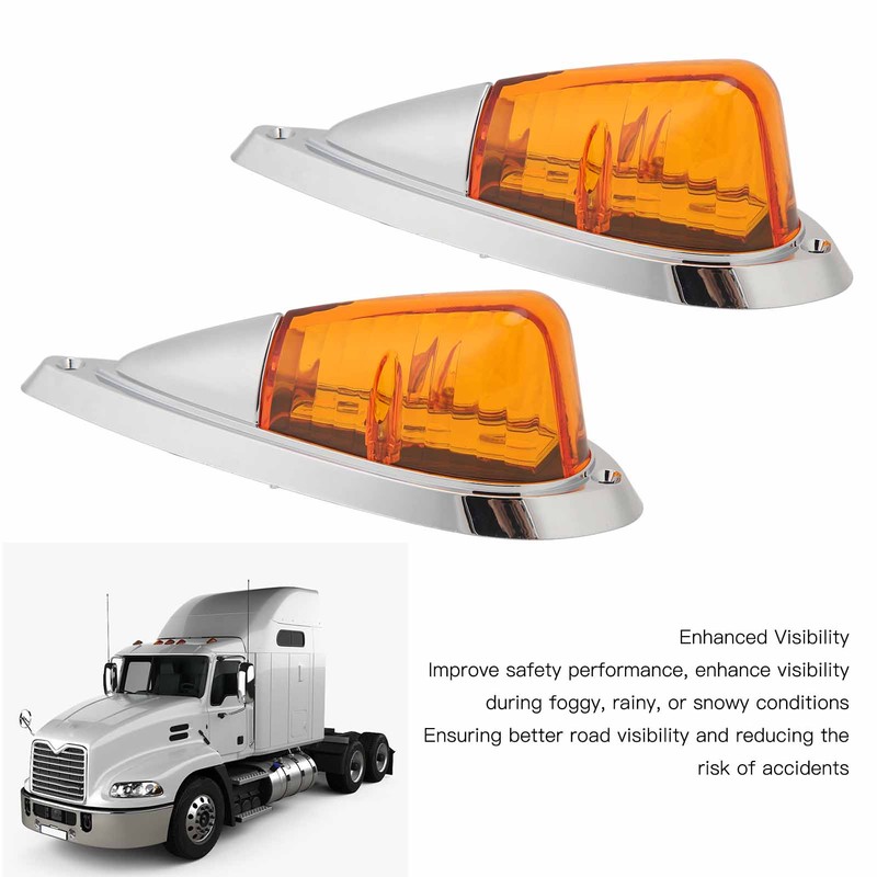 12V 24V 5 Pcs Amber Cab Roof Marker Lights Waterproof