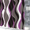 Violet Shower Curtain Grey and Black Striped Minimalist Shower Curtain