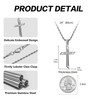 murtoo Cross Necklace for Men, Stainless Steel Embossed Cross Pendant