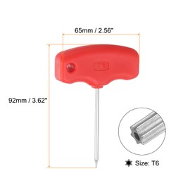 sourcing map 2pcs Torx Screwdriver T6 CR-V Steel T Handle Star Key Wrench for CNC Lather Tool Holder