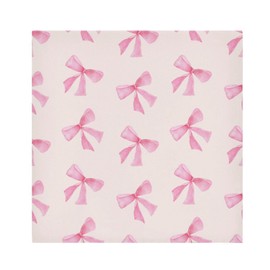 Burbuja Pink Bow Cloth Napkins Set of 6, 20x20 in Washable Dinner Napkins Decorative for Family Dinner Wedding Party Farmhouse