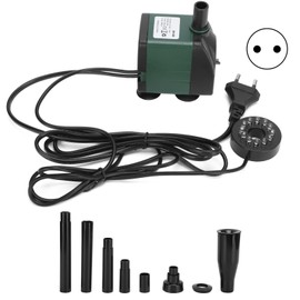 Fish Tank Submersible Water Pump with Colorful LED Light Aquarium Silent Fountain PumpGreen EU Plug 220V