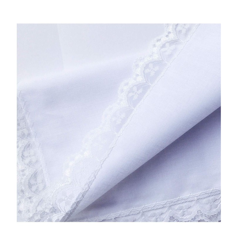 Lace Cotton White Handkerchiefs Perfect Wedding Bulk