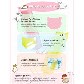 2Pack ONEBOM Cover for Roku Remote with Cat Ears Design,Silicone Skin Case Fit with Hisense/TCL Roku TV,Steaming Stick/Express,Universal Controller Glow in The Dark(Glow Pink&Glow Yellow)