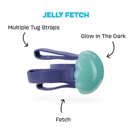 Barkbox BARK Jelly Fetch Dog Toy for Medium Dogs – Perfect for Tug and Fetch Play, Durable Design with Strong Nylon Straps for Long-Lasting Fun