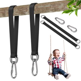 Qaestuan Hammock Attachment, with Heavy Duty Carabiners and D-Rings, 50 cm x 25 mm Swing Attachment, Portable Swing Hanging Kit, for Tree Swing Hanging Chair