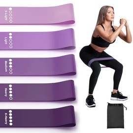 Yostyle Bandas de Resistencia, 5 Niveles Ligas de Resistencia Elásticas para Ejercicio, Resistance Bands, Látex 100% Natural con Bolsa, para Casa, Gym, Yoga, Pilates, Crossfit, Fisioterapia (Violeta)